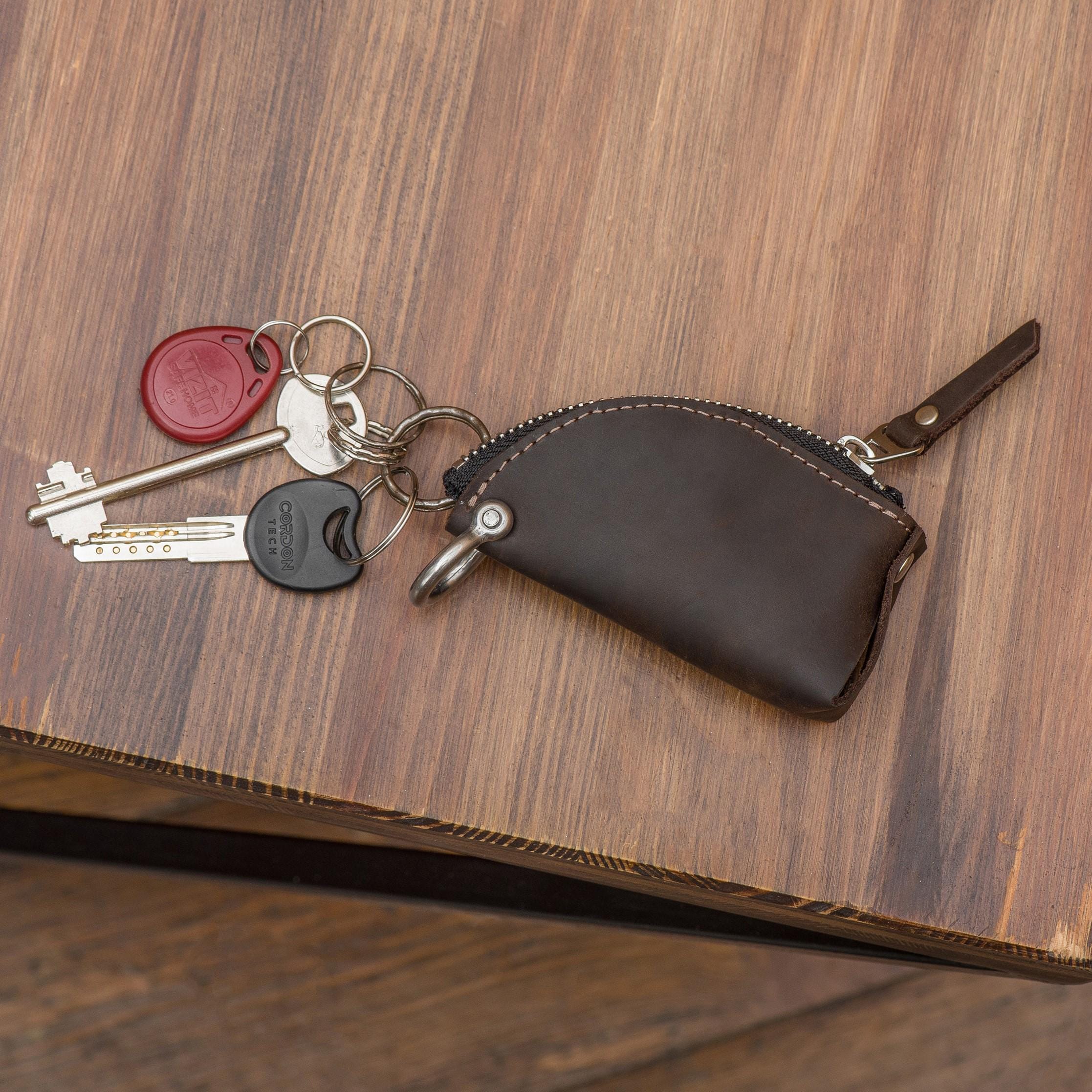 Leather Key Holder Pouch, Leather Key Organizer, Personalized Key