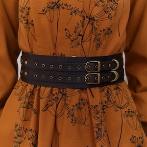 Wide leather waist belt, Leather cincher belt, High waist leather belt women, Underbust waist corset belt, Leather corset belt women
