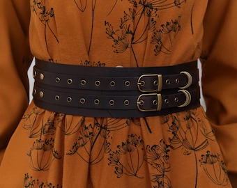 Wide leather waist belt, Leather cincher belt, High waist leather belt women, Underbust waist corset belt, Leather corset belt women