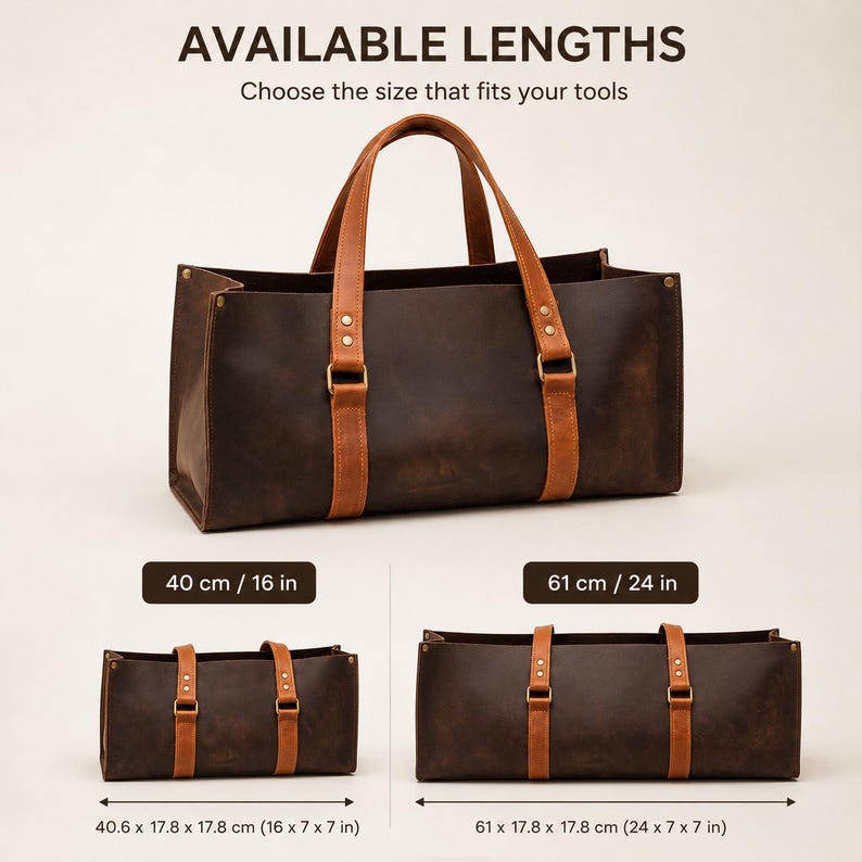 Infographic photo — Size
AVAILABLE LENGTHS 
40 cm / 16 in 
61 cm / 24 in 
Choose the size that fits your tools