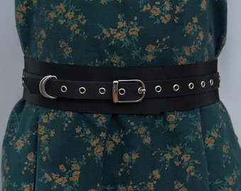 Handmade leather waist belt, Leather wide belts women, Underbust leather corset belt, Stylish belts womens, Adjustable leather belt