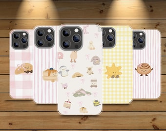 Custodia per telefono in stile Jellycat, motivo a quadretti di peluche, per iPhone, Samsung, Pixel