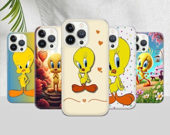 Custodia per telefono Tweety Bird, custodia protettiva a forma di cartone animato