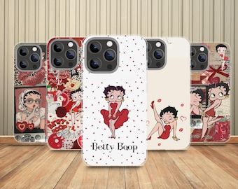 Custodia per telefono Betty Boop: copertina con collage di cartoni animati vintage