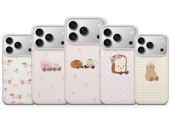 Jellycat Style Phone Case, Soft Toy Gingham Bakery Pattern, iPhone Samsung Pixel