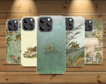 Custodia per telefono Frog and Toad - Custodia per libro di fiabe con estetica verde per iPhone 17 16 15 14 13 12 11 Pro Max e Samsung Galaxy S24 S23 S22