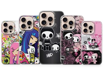 TokiDoki Phone Case Kawaii Sticker Collage TPU Protective Cover İphone Samsung Pixel