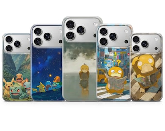 Custodia per telefono Pikachu / Gel TPU flessibile, protezione stampata UV per iPhone, Samsung Galaxy