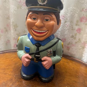 Vintage 2001 Cookie Cop Talking Cookie Jar – Fun-Damental Too – Policeman Animated Sound Cookie Jar – Original Cookie Cop
