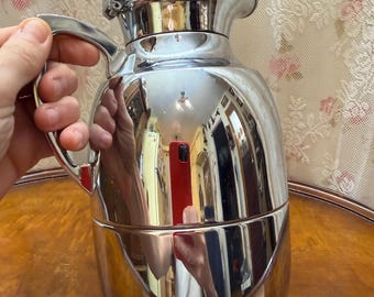 Alfi Vacuum Thermal Carafe Hot Cold 1L Made In Germany 1.0L Silver Chrome Glass 9,5"x6,5"x5"