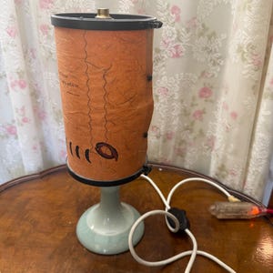 Handmade Studio Pottery Table Lamp with Artisan Paper Shade – Signed Ceramic Base – Leonard Cohen Quote – Modern Rustic Boho Decor