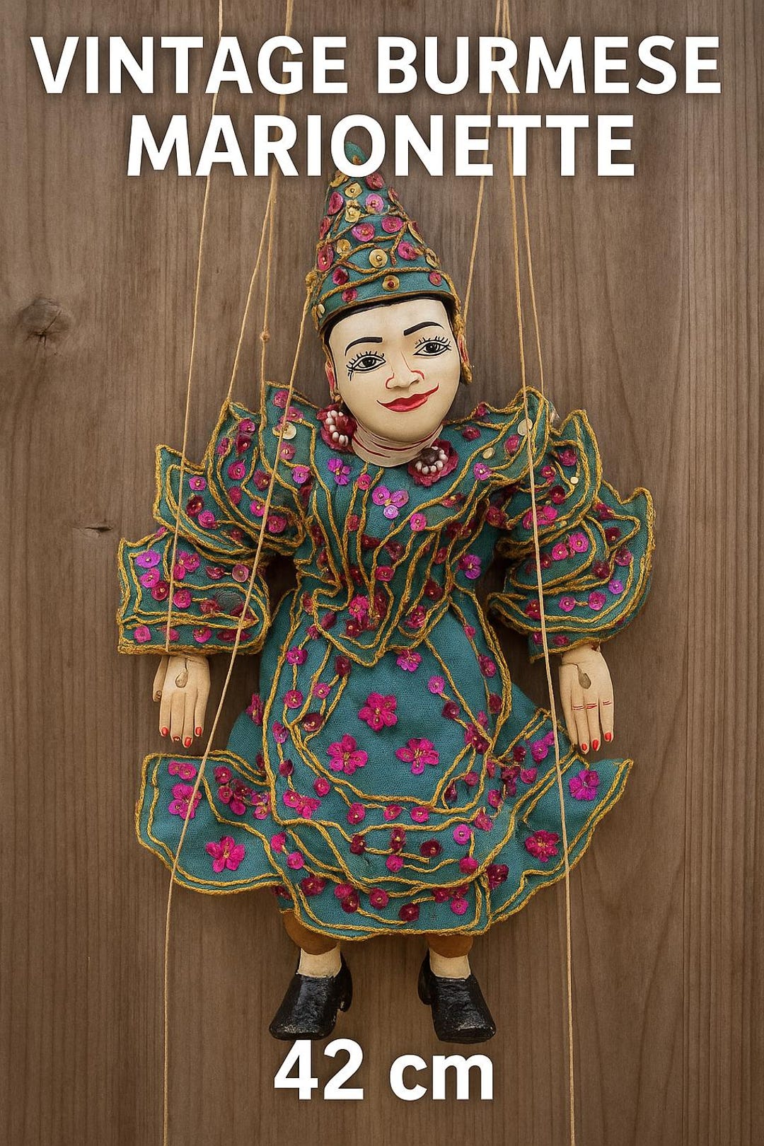 Marionnette Chèvre Avec Tablier – ABA 71075 – 29 Cm – Fabriquée Main En Europe, Peintures à L'Eau