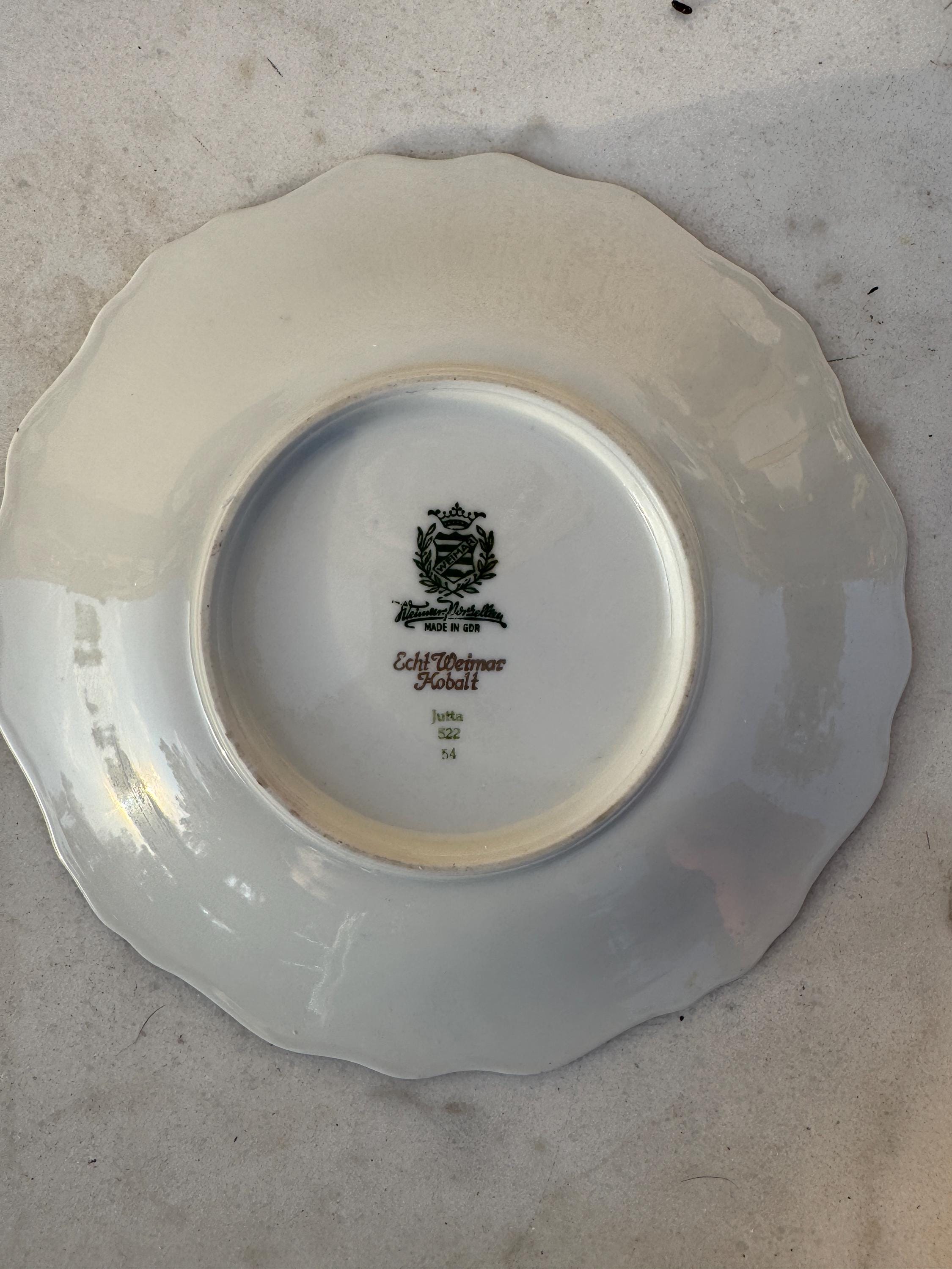 Vintage Weimar Porzellan Plate – Echt Weimar Kobalt – “jutta