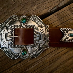 Two Directions Concho Belt Buckle Sterling Silver RRL Retail 1245
