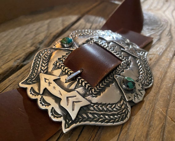 Concho Belt Buckle Two Directions Sterling Silver RRL Retail  display picture 1