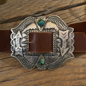 Concho Belt Buckle Two Directions Sterling Silver RRL Retail 1245