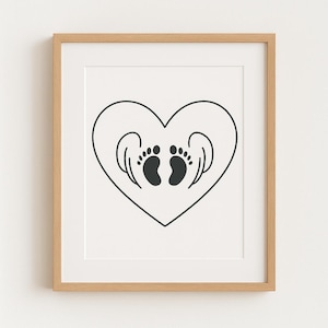 Grief Print Line Art, Infant Loss Memorial Art, Baby Remembrance, Miscarriage Gift, Digital Download, Nursery Printable