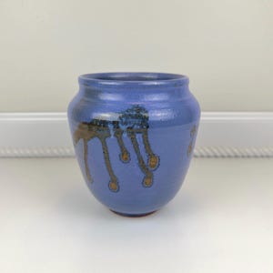 One-of-a-Kind Periwinkle Drip Glazed Studio Pottery Vase