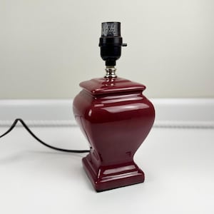 Small Burgundy Vintage Postmodern Ceramic Table Lamp