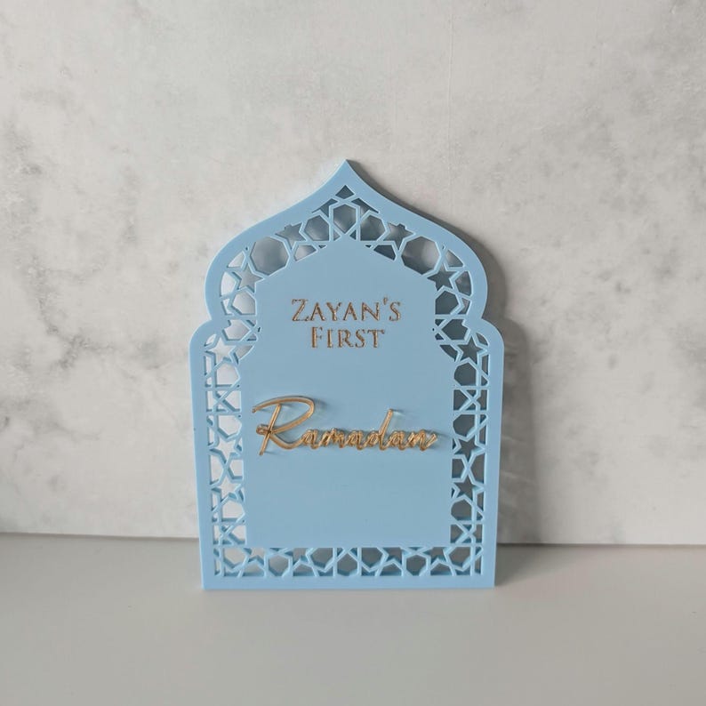 Personalised Baby's My First Ramadan & My First Eid Plaque set, Acrylic Baby Milestone Keepsake Photo Prop image 11
