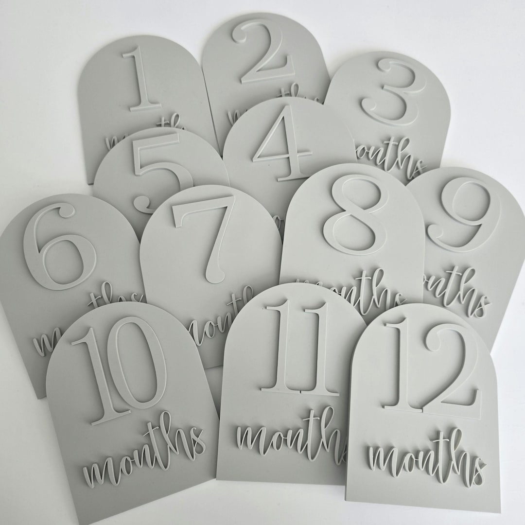 Baby Acrylic Monochrome Milestone Set | Newborn Baby | Baby Photo Props ...