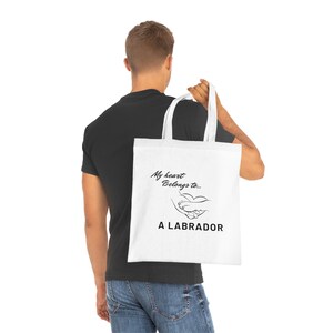 Labrador Love Cotton Tote Bag | Pet Lover Gift | Dog Mom Tote | Eco-Friendly Shopping Bag | Cute Dog Accessories | Gift for Dog Owners