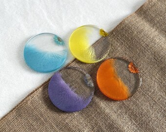 Handmade Pressed Flower Resin Coasters, Botanical Drinkware, Modern Home Decor, Table Decor (Set of 4) Gift Idea