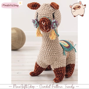 Alpaca Crochet Pattern PDF, Cute Amigurumi Crochet Pattern, Animals Crochet Pattern, No Sew Alpaca Pattern Png, Crochet Tutorial PDF