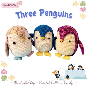 Penguin Crochet Pattern PDF, Cute Amigurumi Crochet Pattern, Sea Animals Crochet Pattern, No Sew Penguin Pattern Png, Handmade Gift PDF
