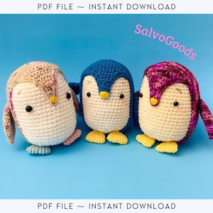 Penguin crochet pattern, Amigurumi penguin pattern, Crochet penguin, Chubby Penguin Crochet, Crochet animals, PDF pattern only, PDF digital