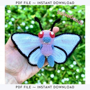 Butterfly crochet pattern, Amigurumi Butterfly pattern, Crochet Butterfly, Crochet animals, PDF pattern only, PDF digital
