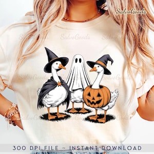 Boo Ghost Goose Png, Halloween Goose Png, Halloween Shirt, Skeleton Goose, Halloween Sublimation Design, Pumpkin Goose Shirt Png, Autumn Png