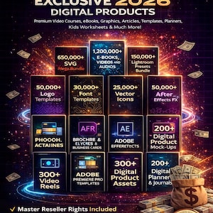 88 Million Digital Products Bundle – Instant Downloads for Creators, Templates, Graphics & More (2026 Edition)