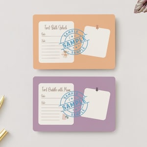 Lot de cartes mémoire Les premières années de bébé au quotidien – Ensemble imprimable d'étapes marquantes pour des moments de la vie réelle | Premier éternuement, premier bain, premier câlin et plus