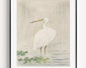 Watercolor Heron Print: Minimalist Bird Wall Art (Digital Download) #184