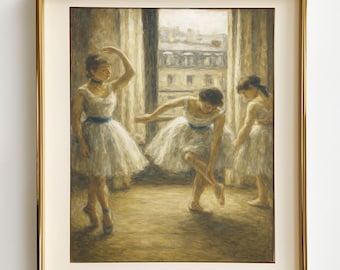 Vintage Ballerina Print: Paris Dance Studio, Girl's Nursery Art (Digital Download) #226
