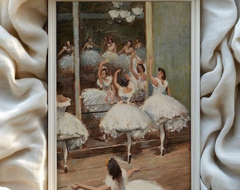Vintage Ballerina Oil Painting Print: Classical Ballet Art (Digital Download) #294