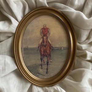 ヴィンテージ 乗馬 ウォールアートプリント | アンティーク 競馬 絵画 (デジタルダウンロード) #398