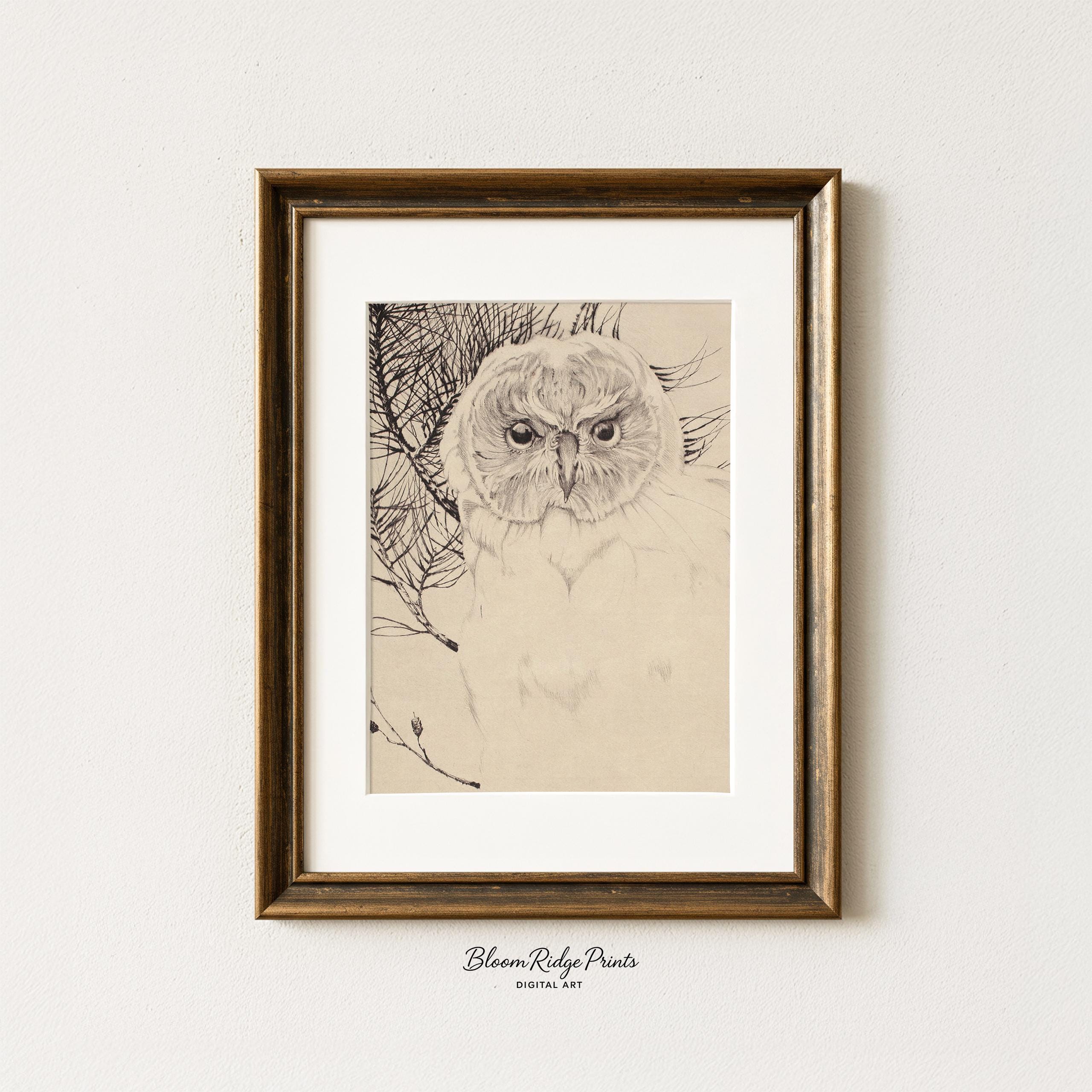 Winter Owl Wall Art Print: Woodland Forest Animal Print (Digital Download) #337