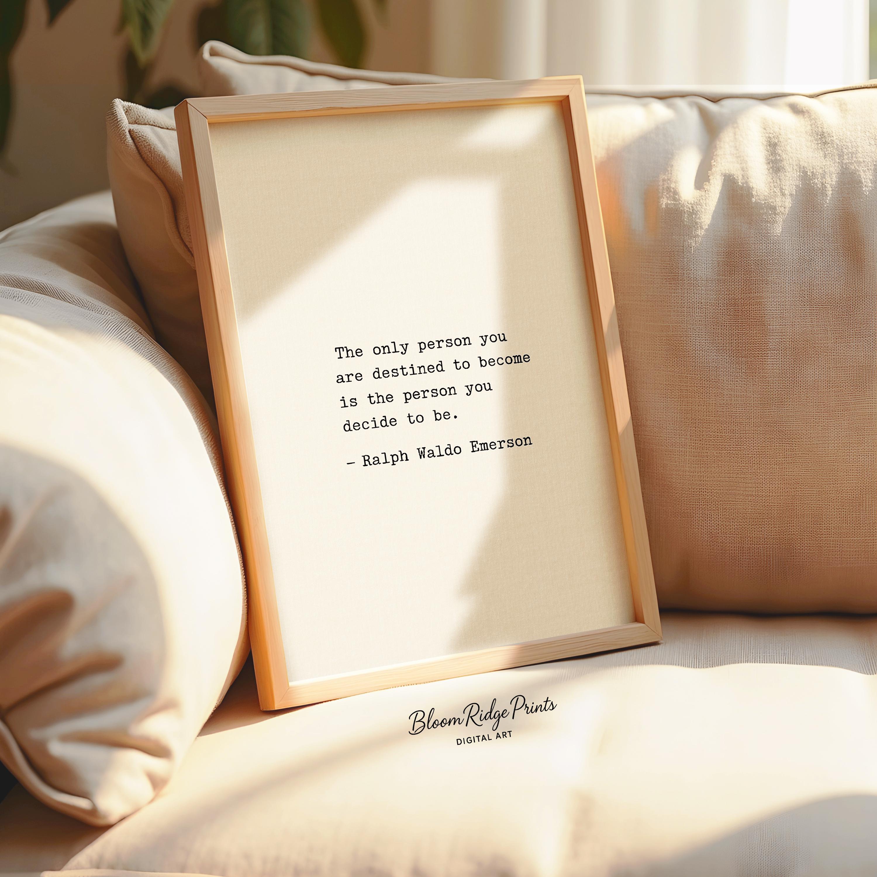 Ralph Waldo Emerson Quote Print: Typewriter Typography, Minimalist Wall ...