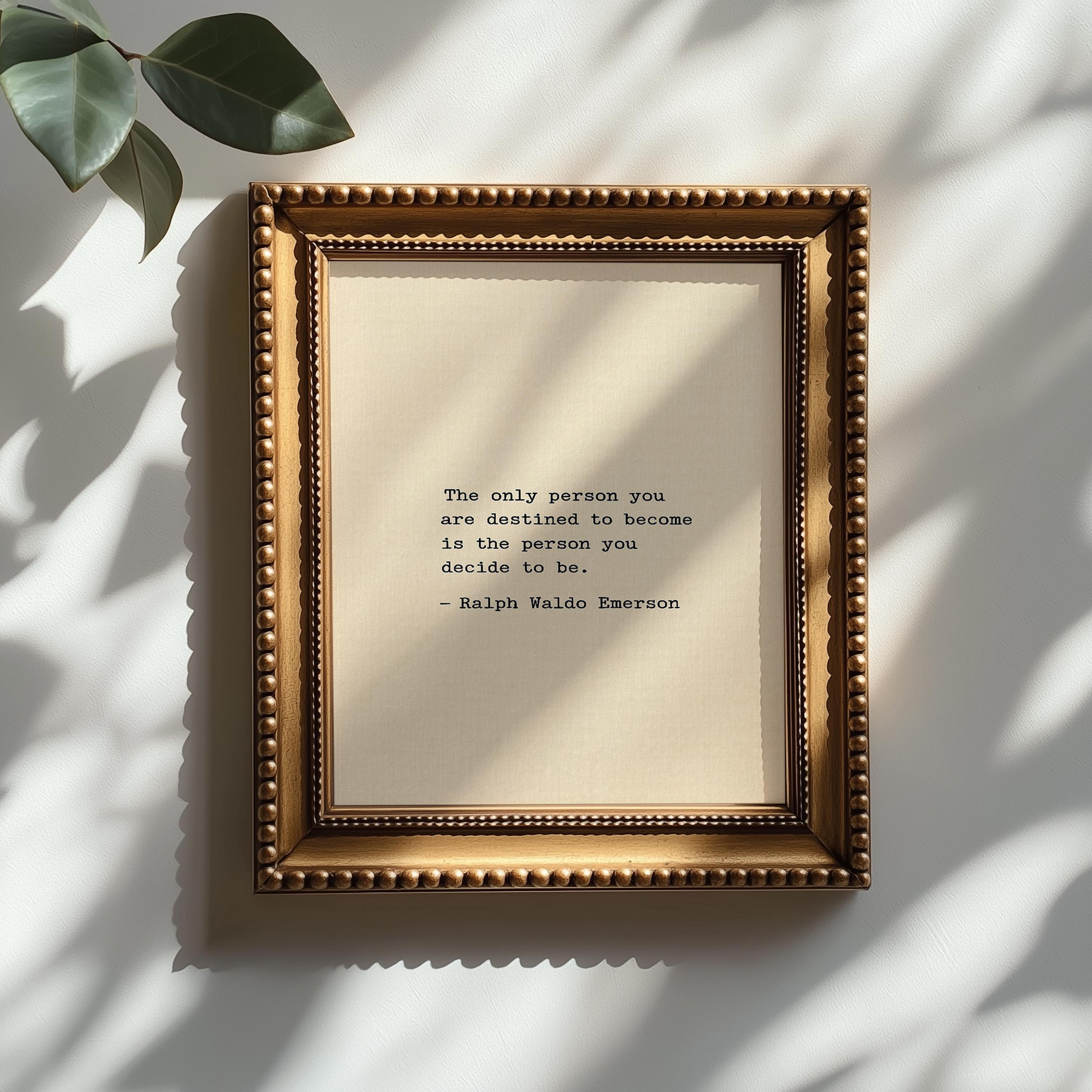 Ralph Waldo Emerson Quote Print: Typewriter Typography, Minimalist Wall ...
