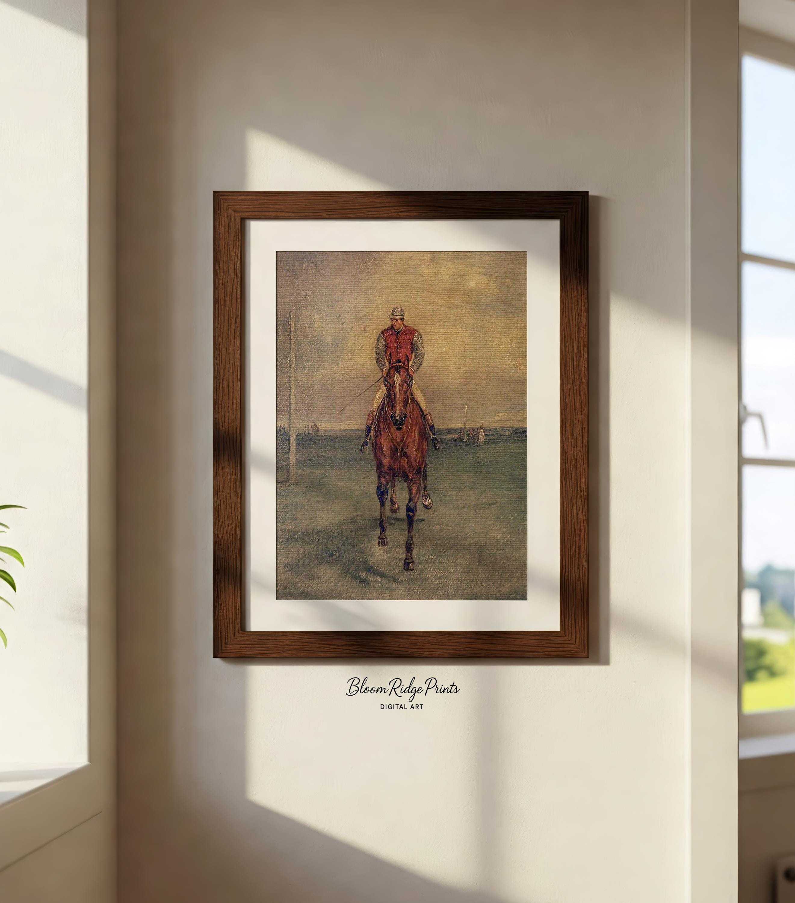 Vintage Equestrian Wall Art Print | Antique Horse Racing Painting ...