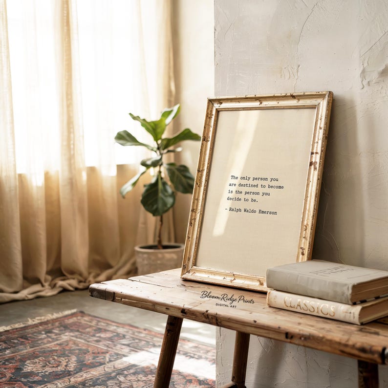 Ralph Waldo Emerson Quote Print: Typewriter Typography, Minimalist Wall ...