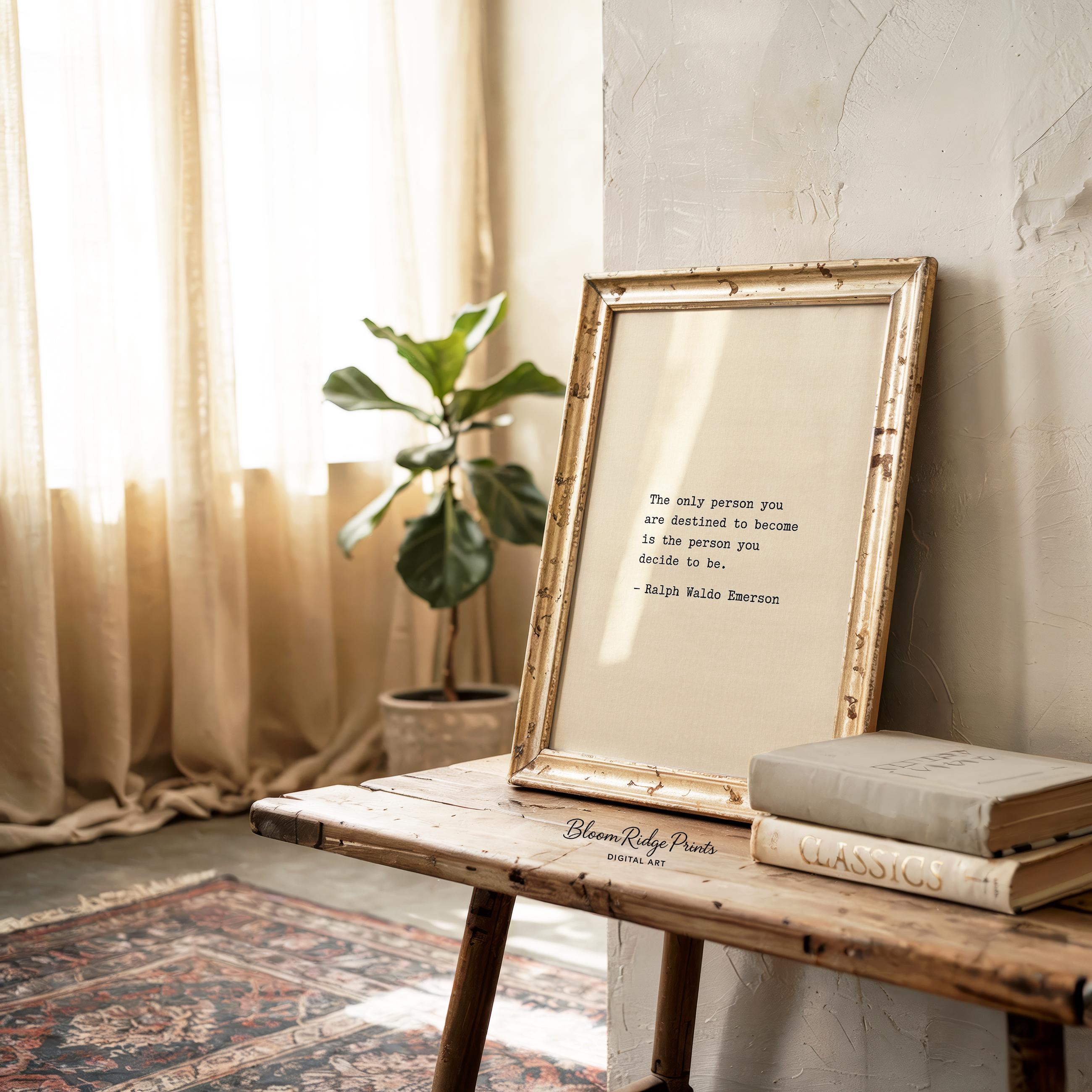 Ralph Waldo Emerson Quote Print: Typewriter Typography, Minimalist Wall ...