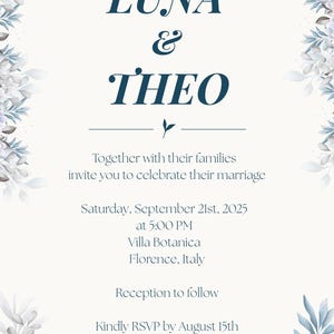 Minimalist Wedding Canva Wedding Invitation, Wedding Photo  Invitation, Digital Download Invitation, Editable Invitation