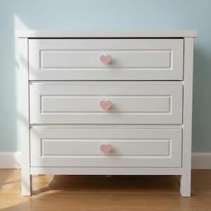 Pink Heart Cabinet Handles: Children's Room Decor (Sold in Pairs)