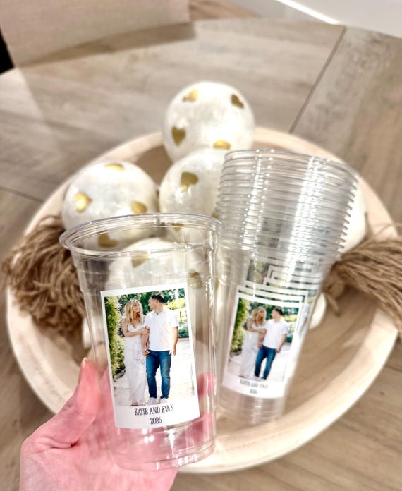 Personalized Photo Party Cups With Lids, Custom 16oz Plastic Cups - Etsy  Israel