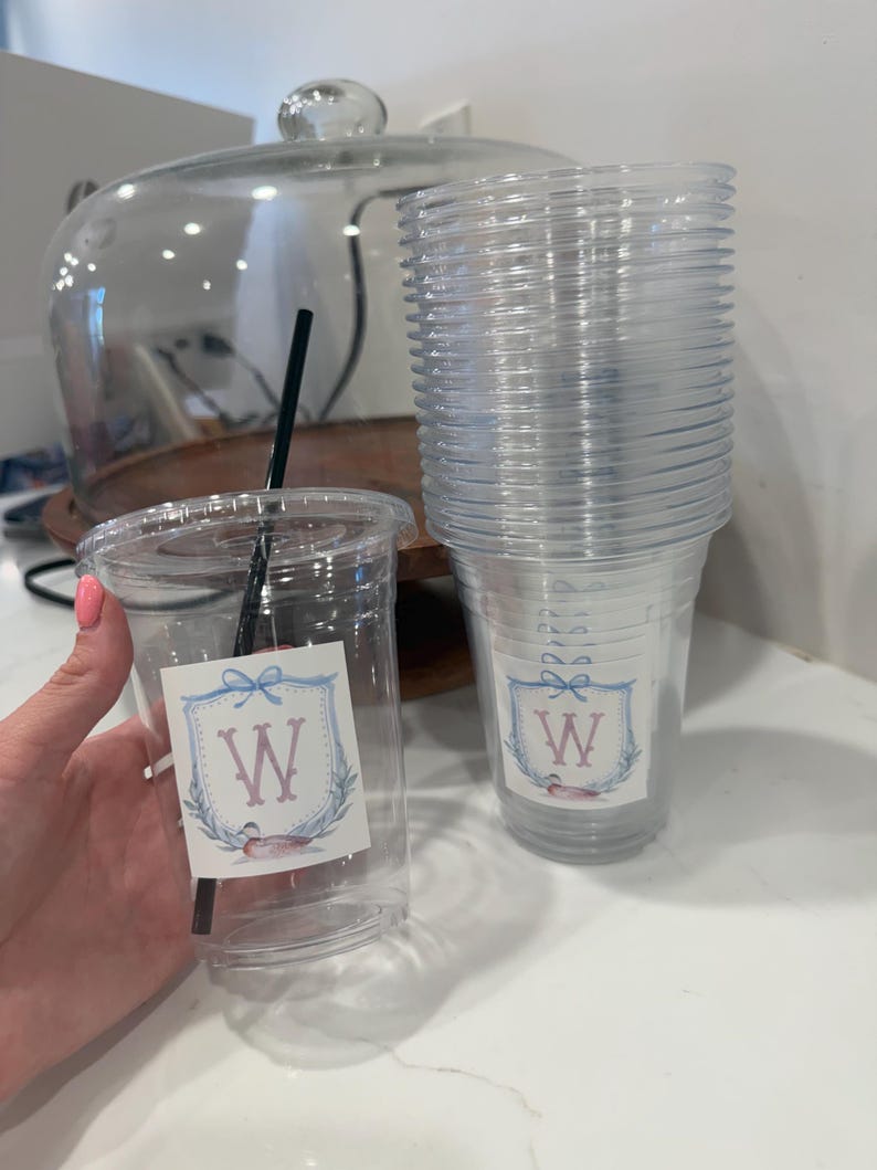 Personalized Photo Party Cups with Lids, Custom 16oz Plastic Cups image 2