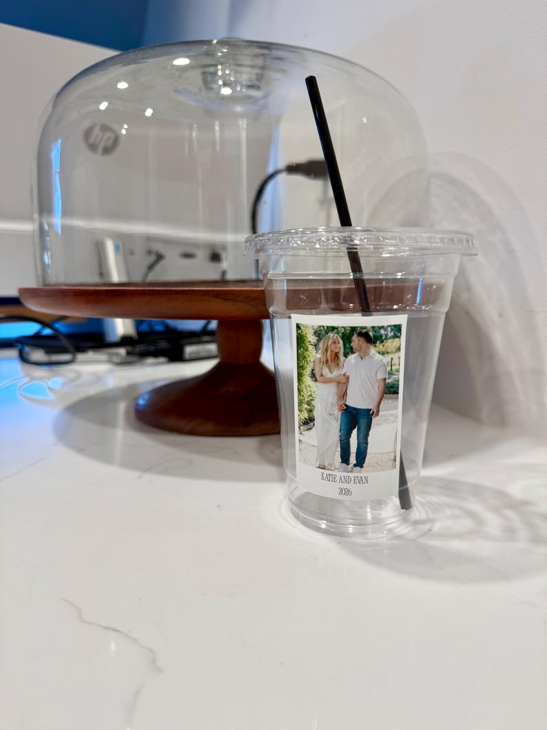 Personalized Photo Party Cups with Lids, Custom 16oz Plastic Cups image 9