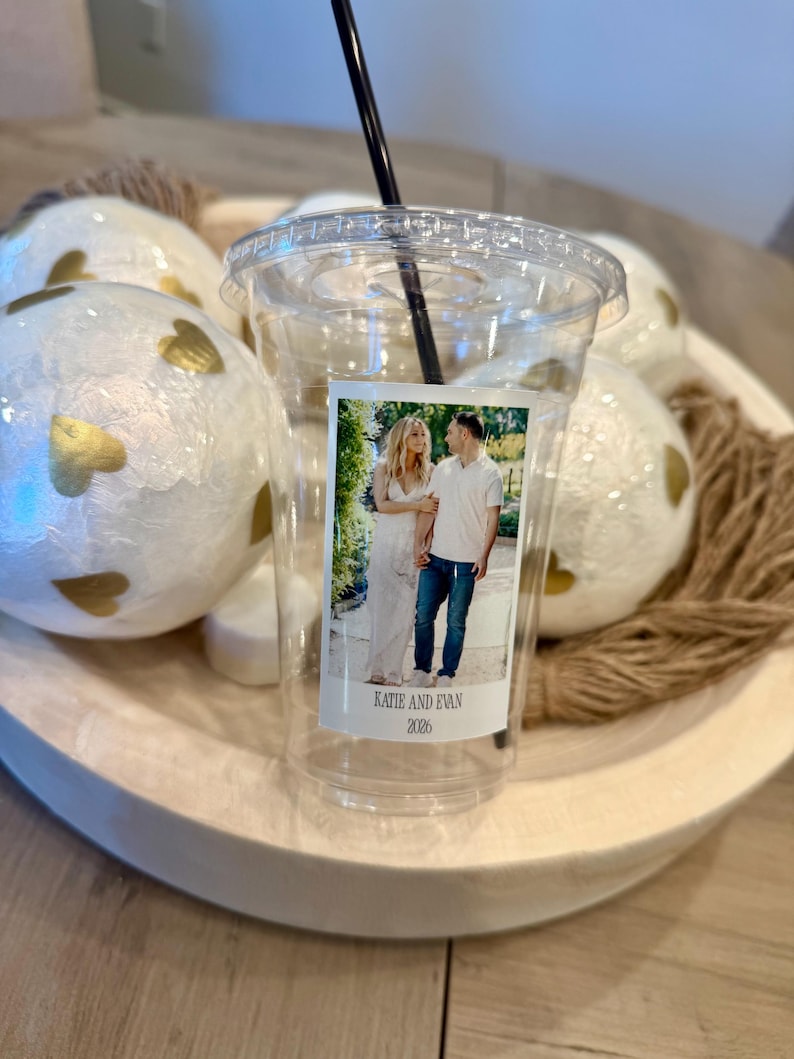 Personalized Photo Party Cups with Lids, Custom 16oz Plastic Cups image 5